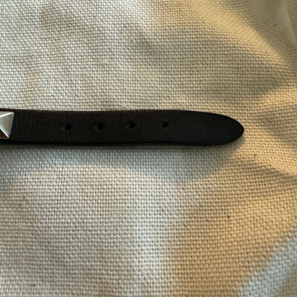 Authentic Valentino Black Rockstud Leather Bracelet-worn 2x-markings on buckle - Picture 3 of 12